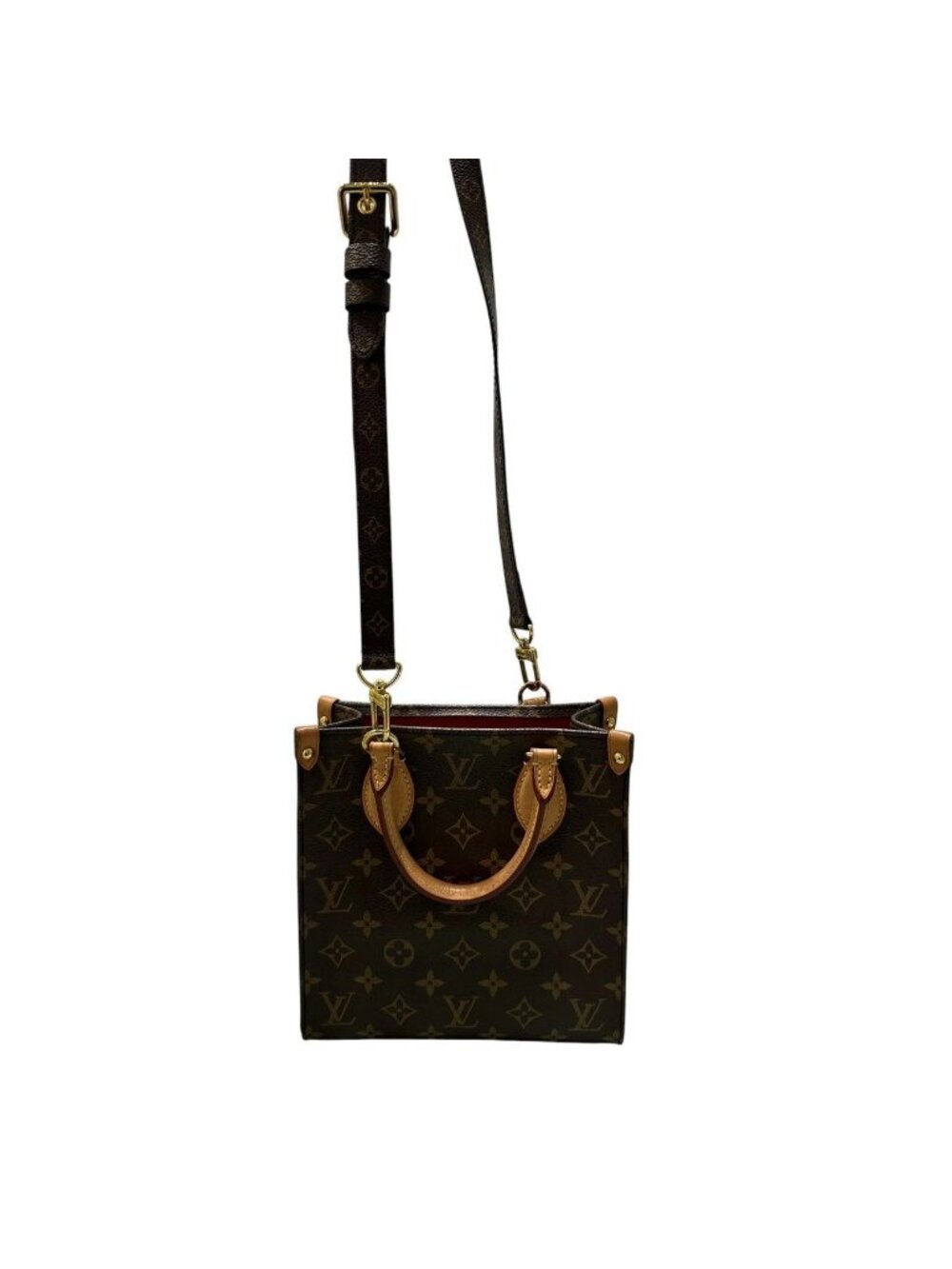 Louis Vuitton Monogram Sac Plat Brown Handbag